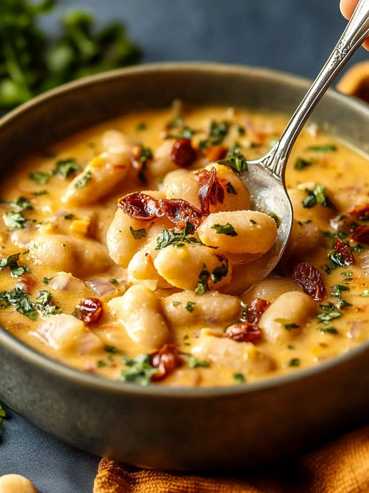 Cremige Tomaten- und Bohnensauté