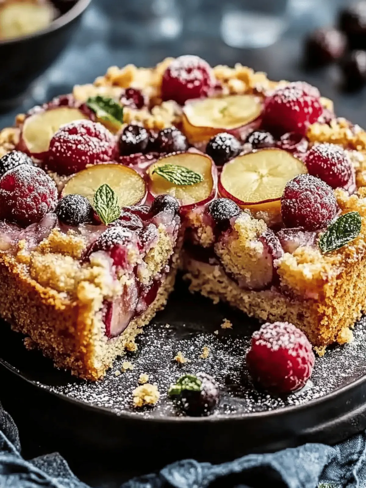 Pflaumenkuchen mit Biskuitkuchen