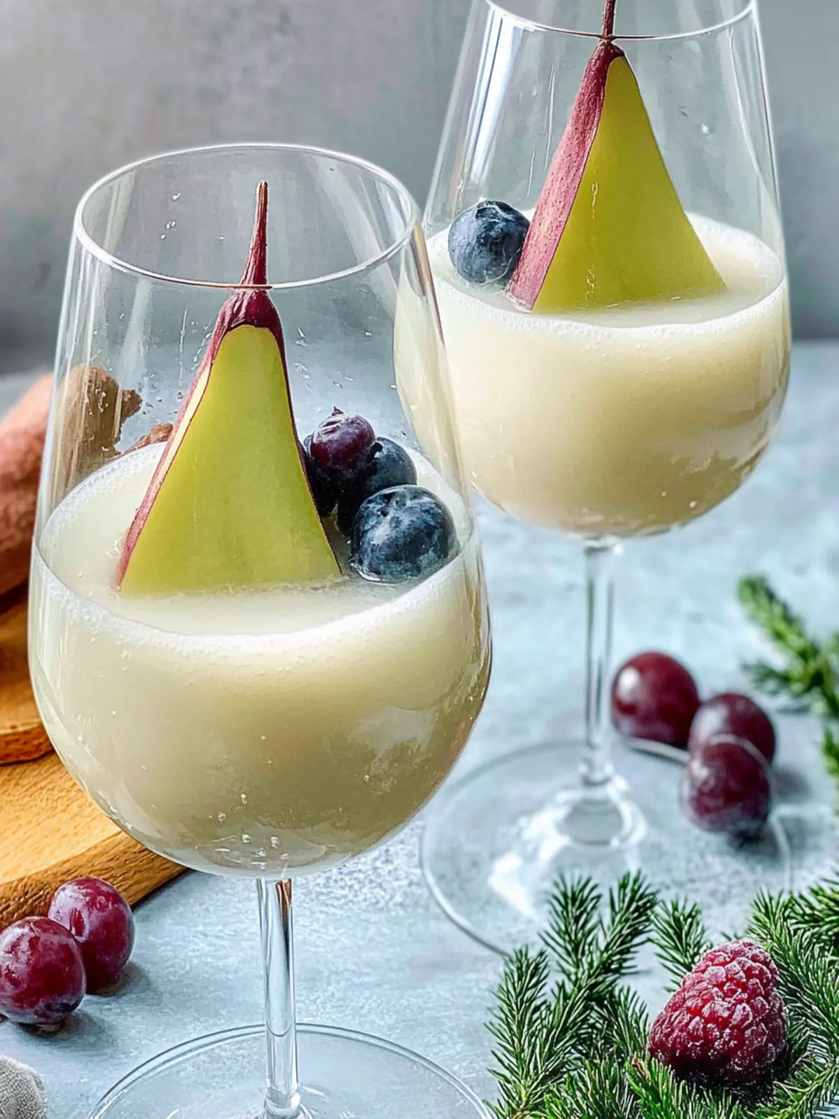 Panna cotta mit Amaretto geschmorten Birnen