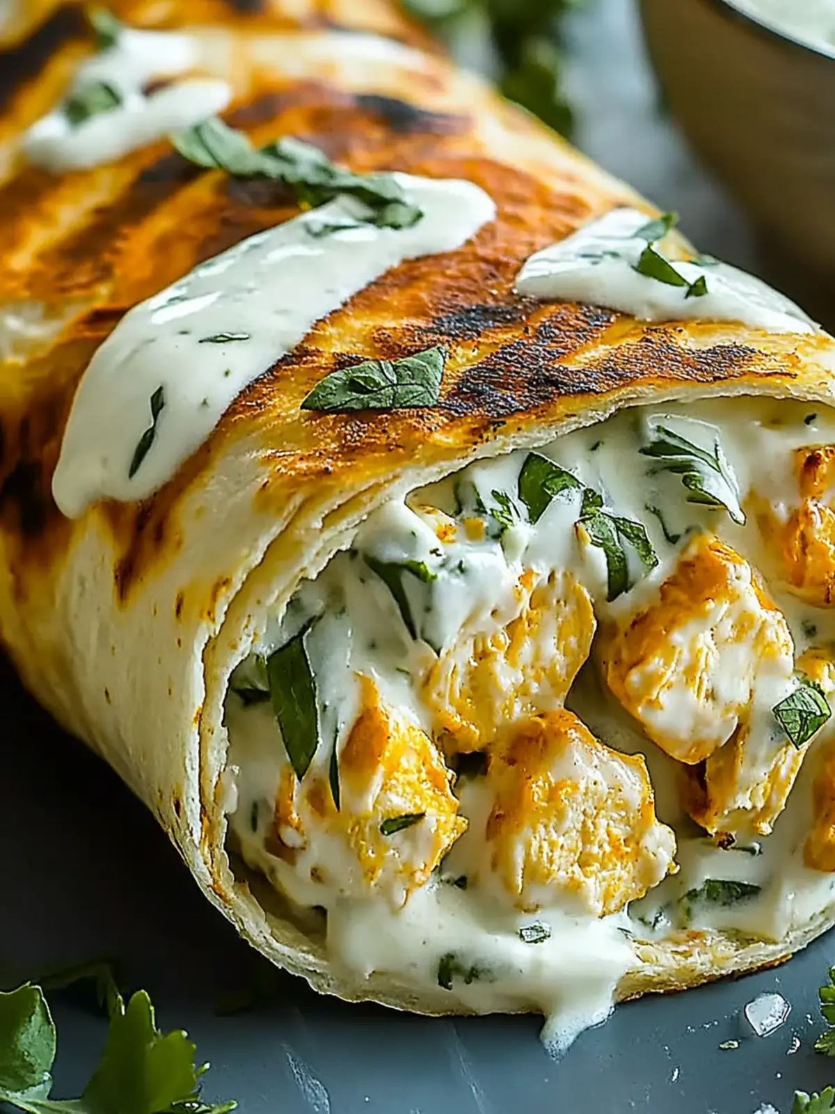 Käse Knoblauch Hühnchen Wickel