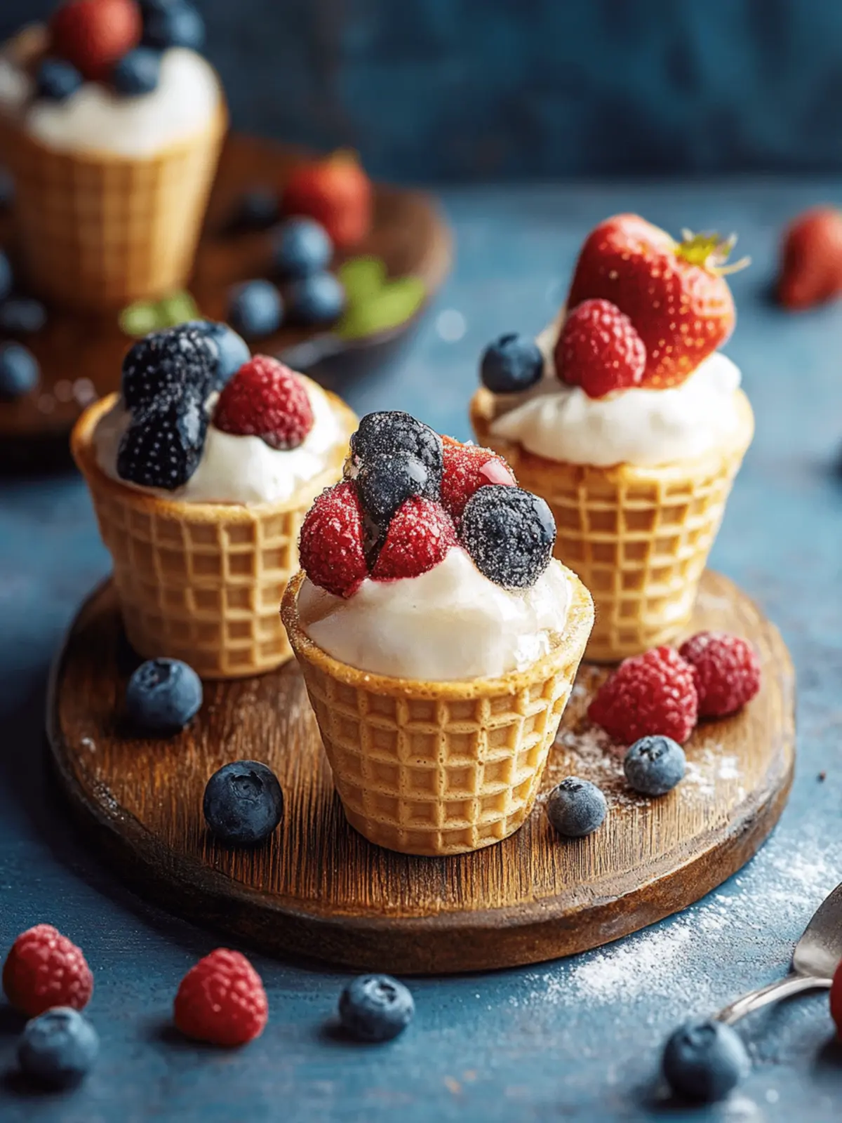 Kuchen in einem Waffelcone