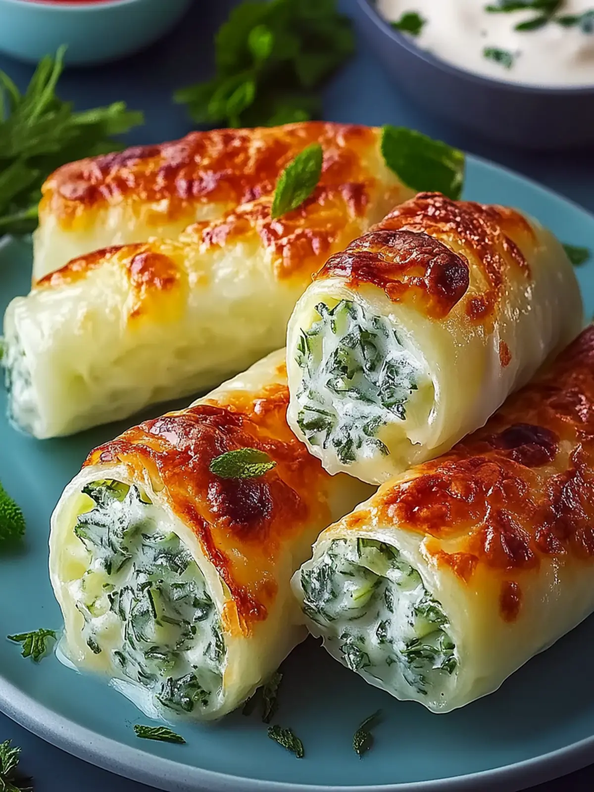 Kartoffelknödel mit Spinat-Frischkäse