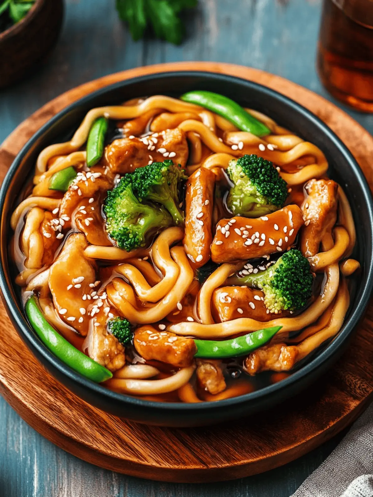 Hähnchen Teriyaki Udon-Nudeln