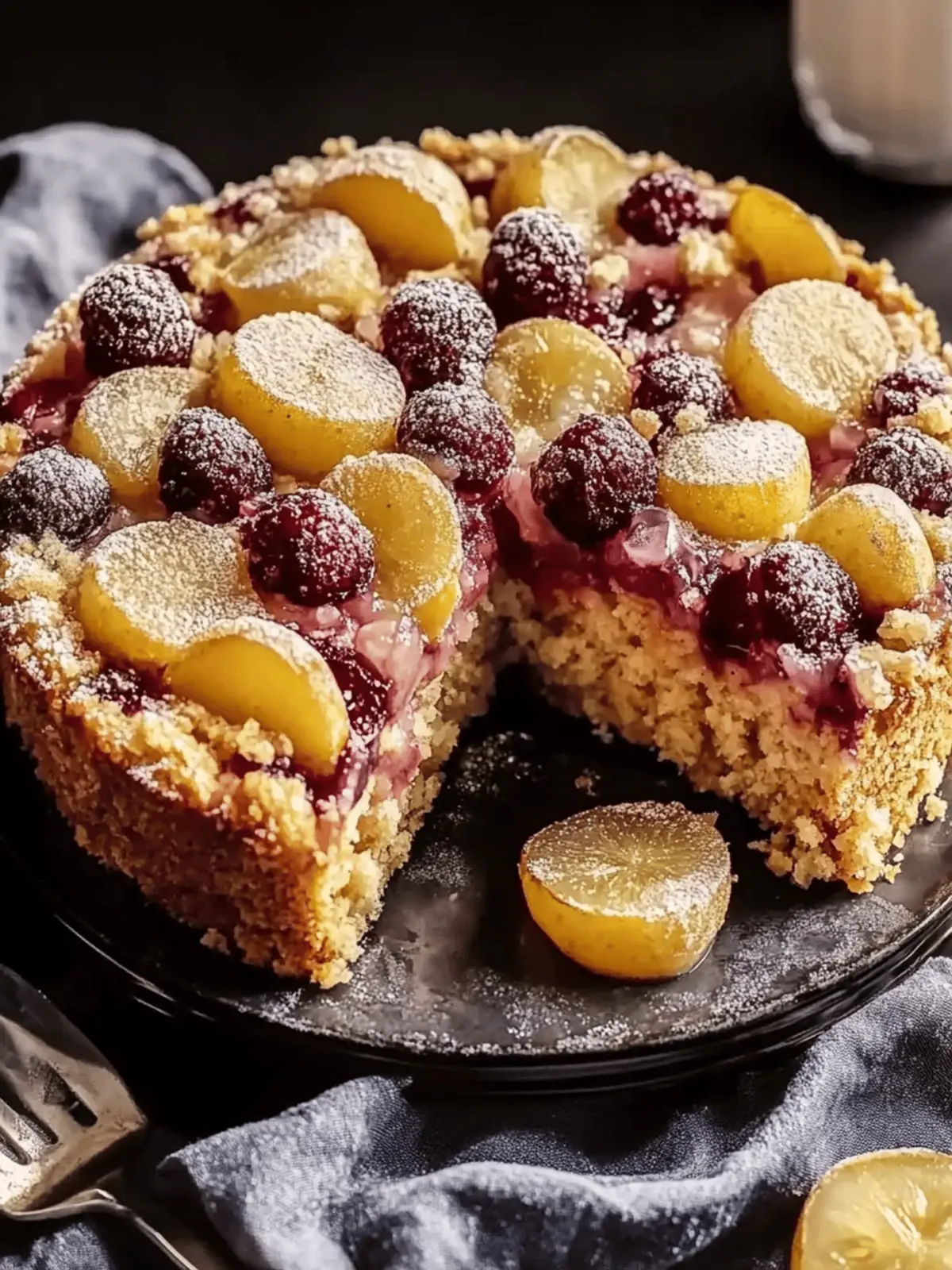 Pflaumenkuchen mit Biskuitkuchen