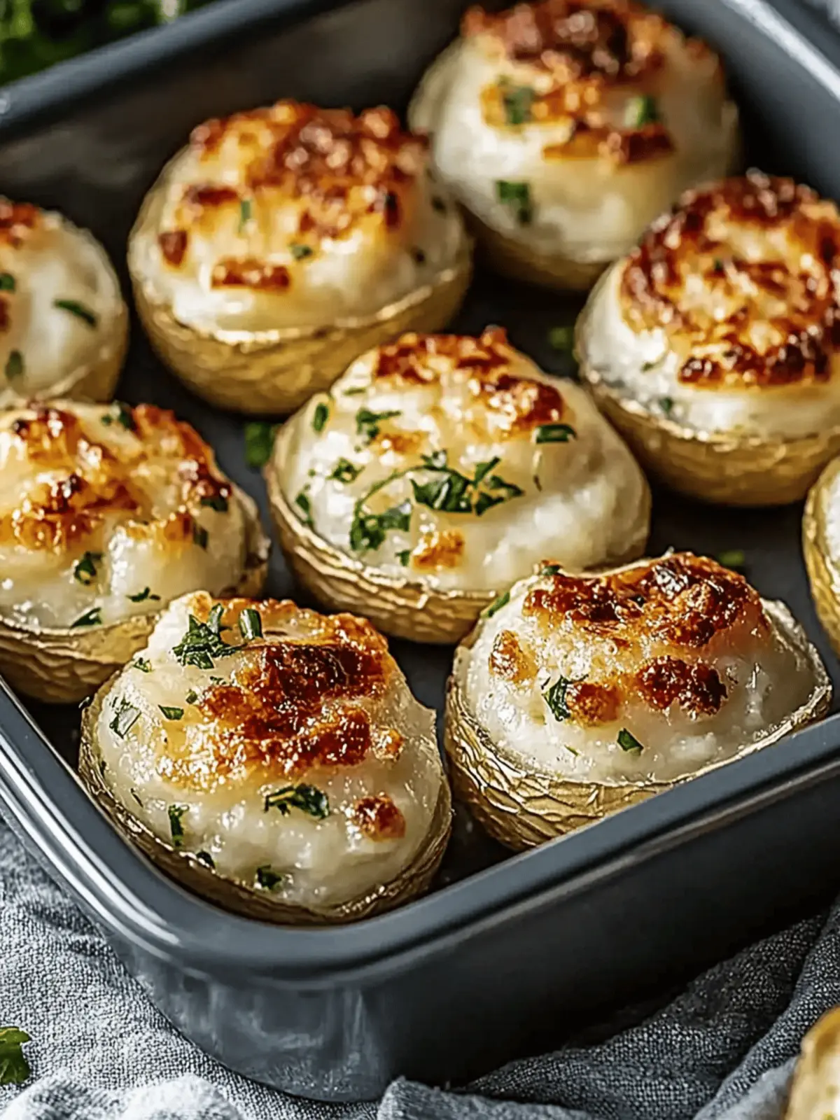 Gefüllte Kartoffeln im Stil von Flammkuchen