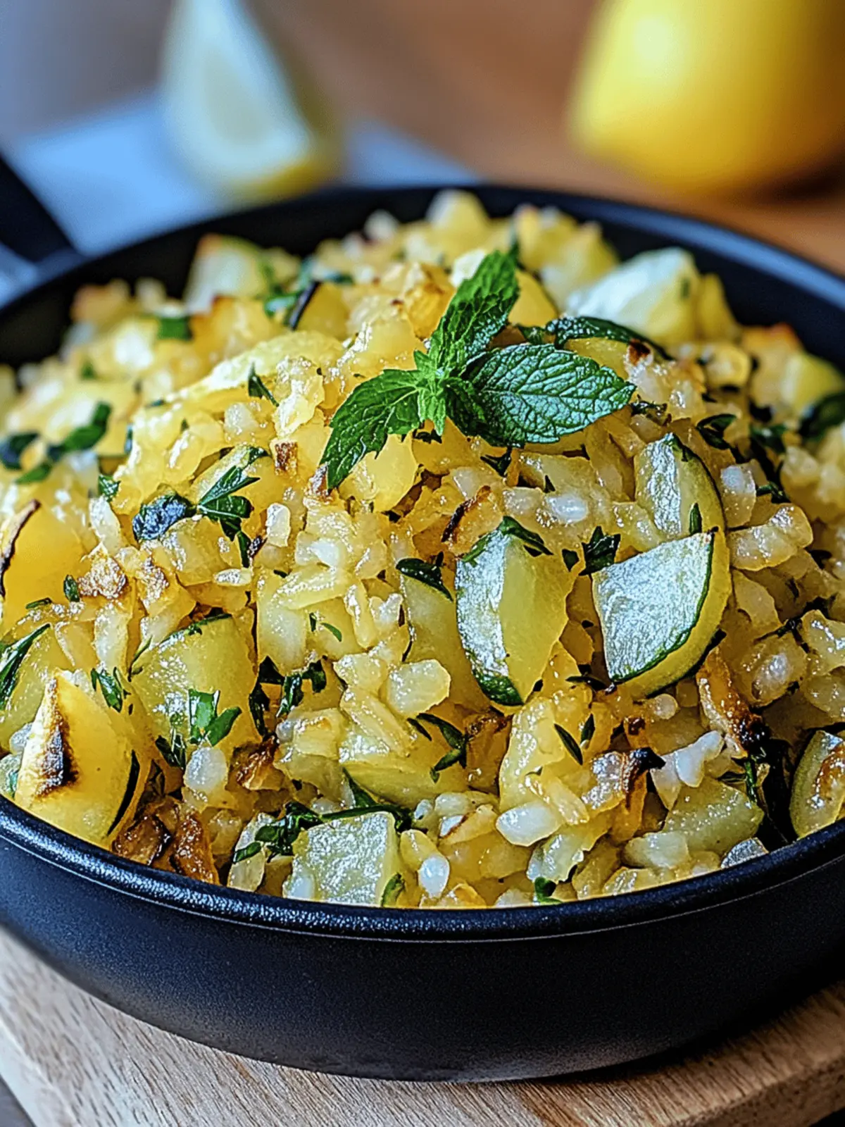 Zucchini und Reis Pfanne