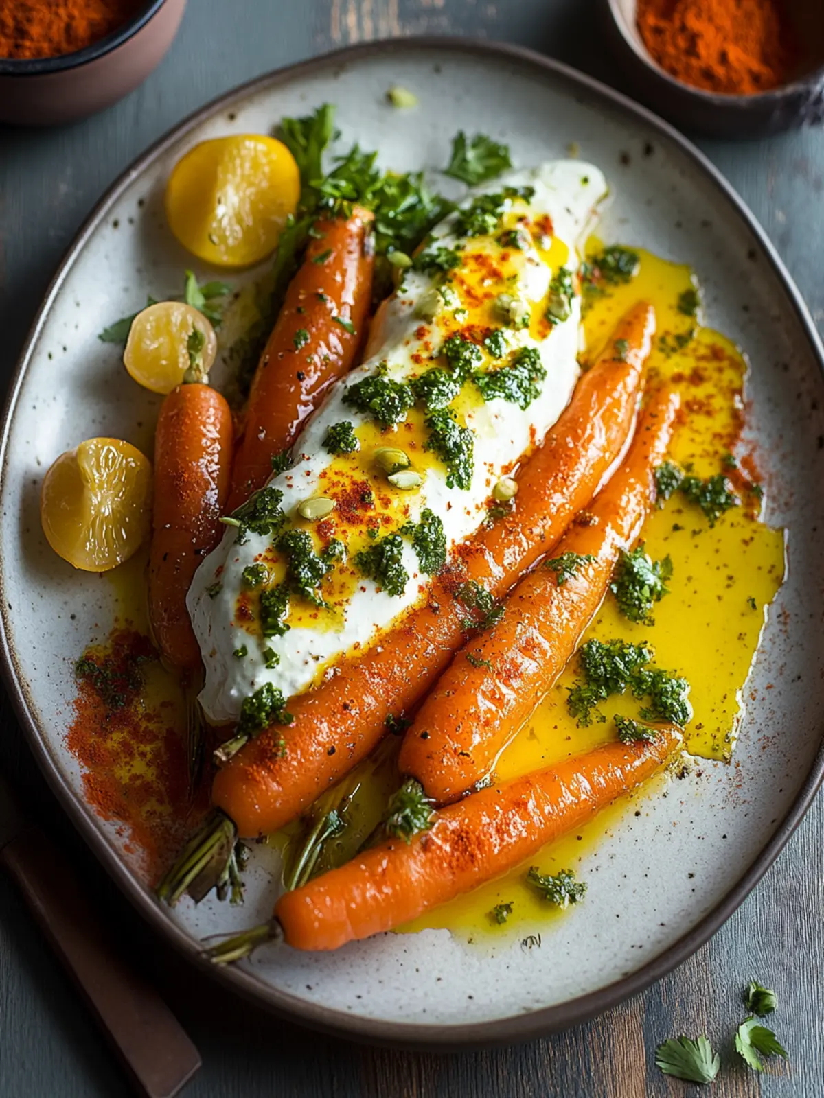 Geröstete Karotten mit geschlagenem Ricotta und scharfer Honig Rezept