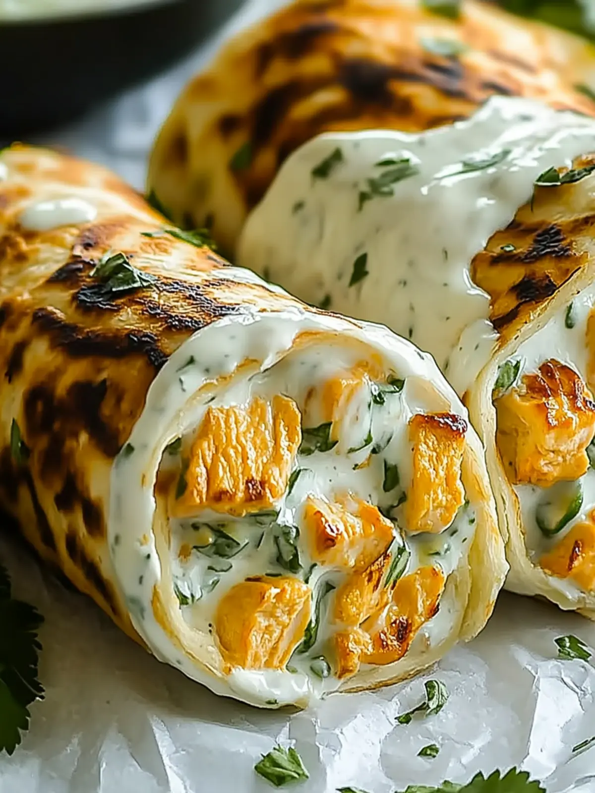 Käse Knoblauch Hühnchen Wickel