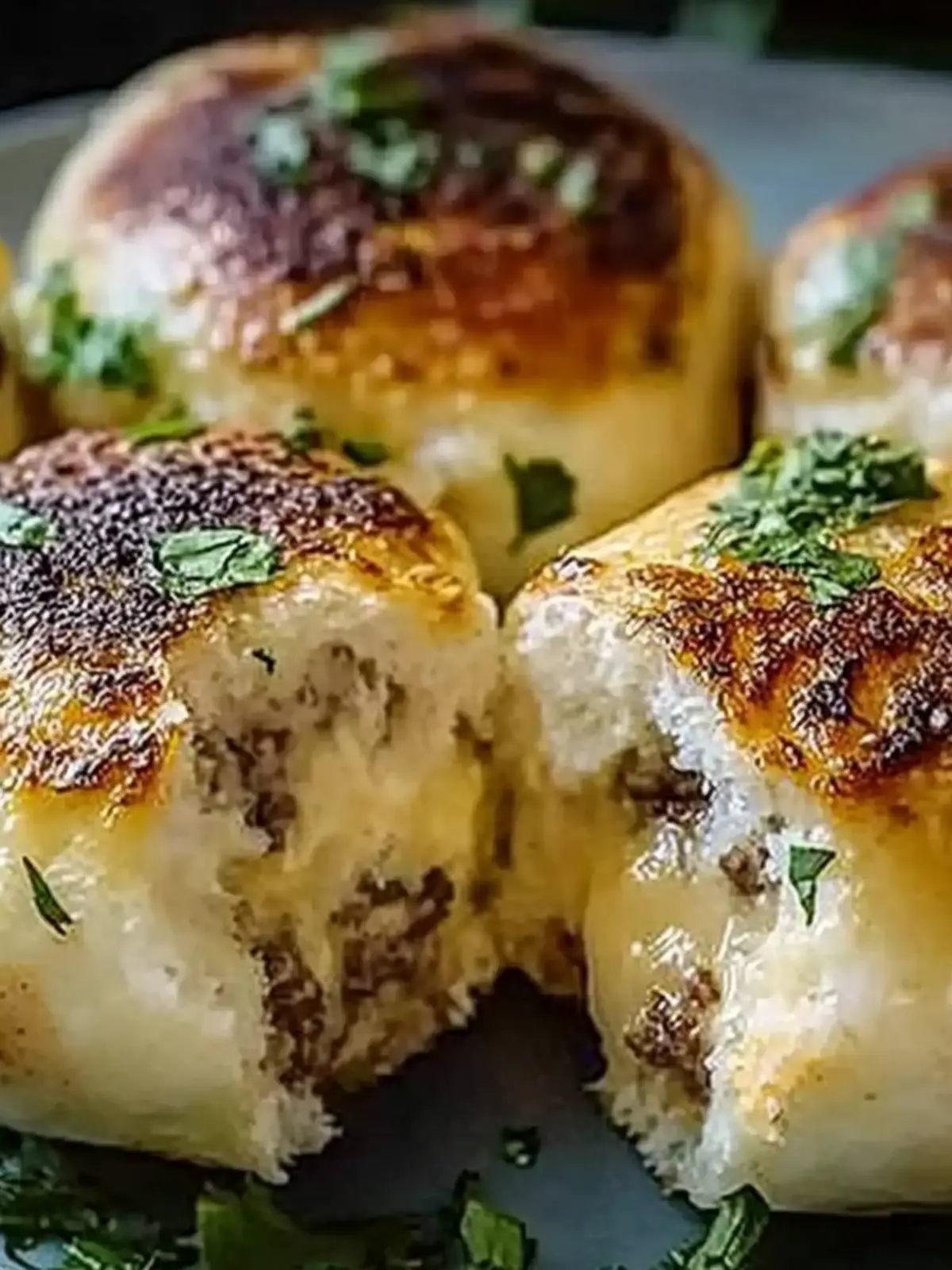 Knoblauch Parmesan Cheeseburger Bomben