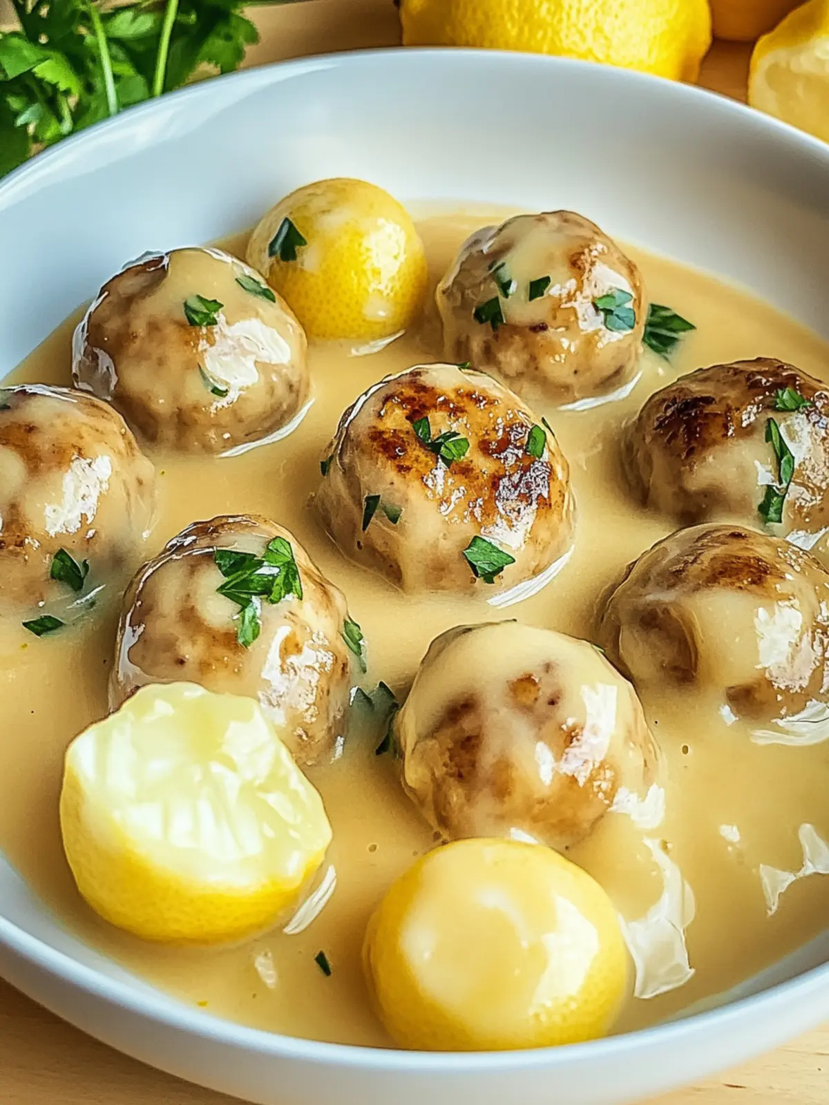 Fleischbällchen in einer cremigen Soße mit Kartoffelpüree