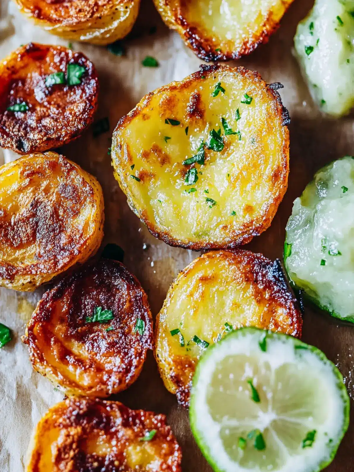 Krosse zerdrückte Kartoffeln