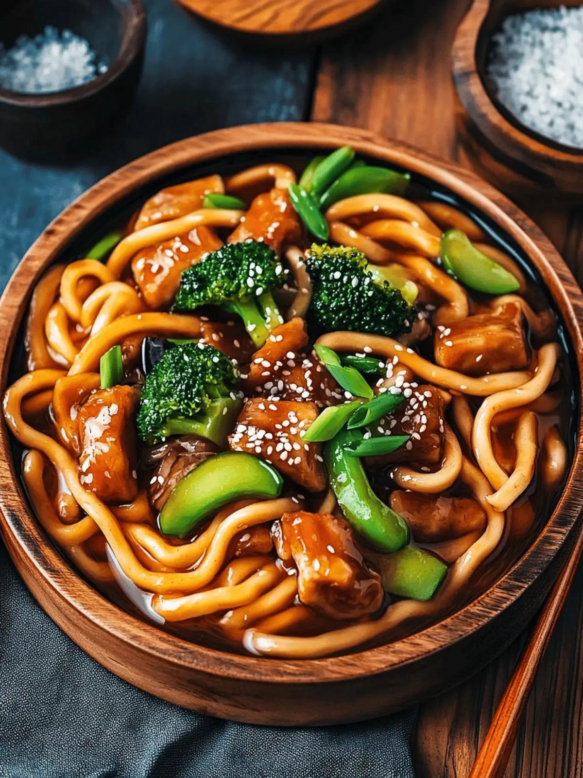 Hähnchen Teriyaki Udon-Nudeln