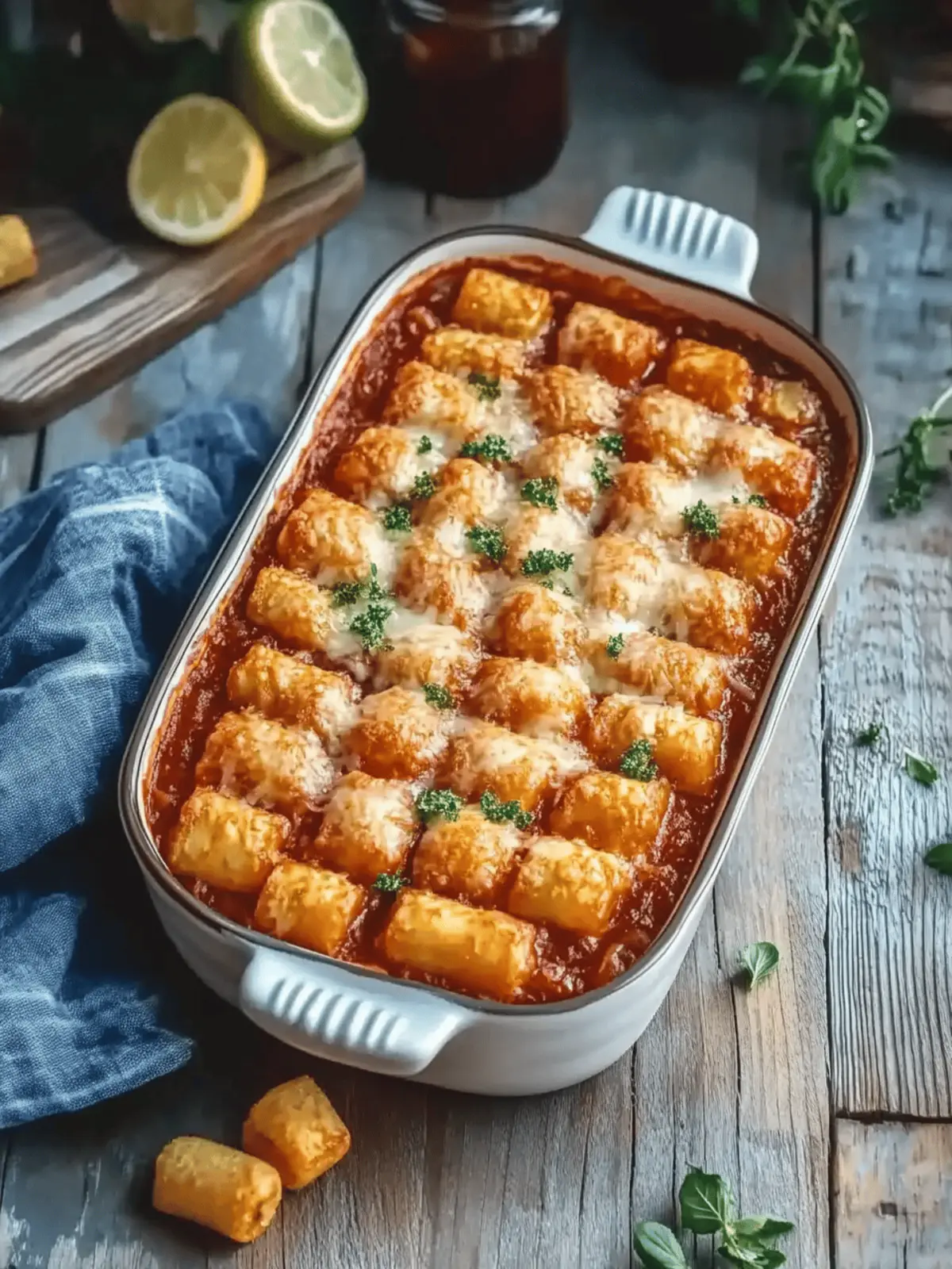 Kroketten- und Hackfleischauflauf