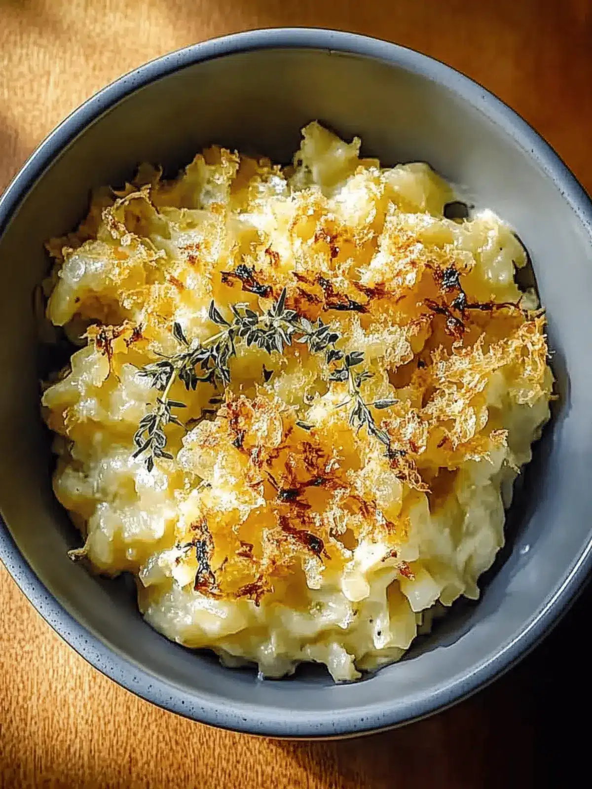 Käse Spätzle mit gerösteten Zwiebeln