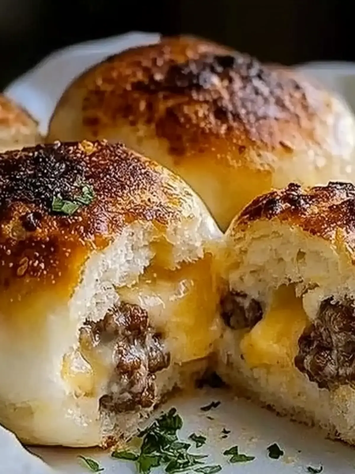 Knoblauch Parmesan Cheeseburger Bomben