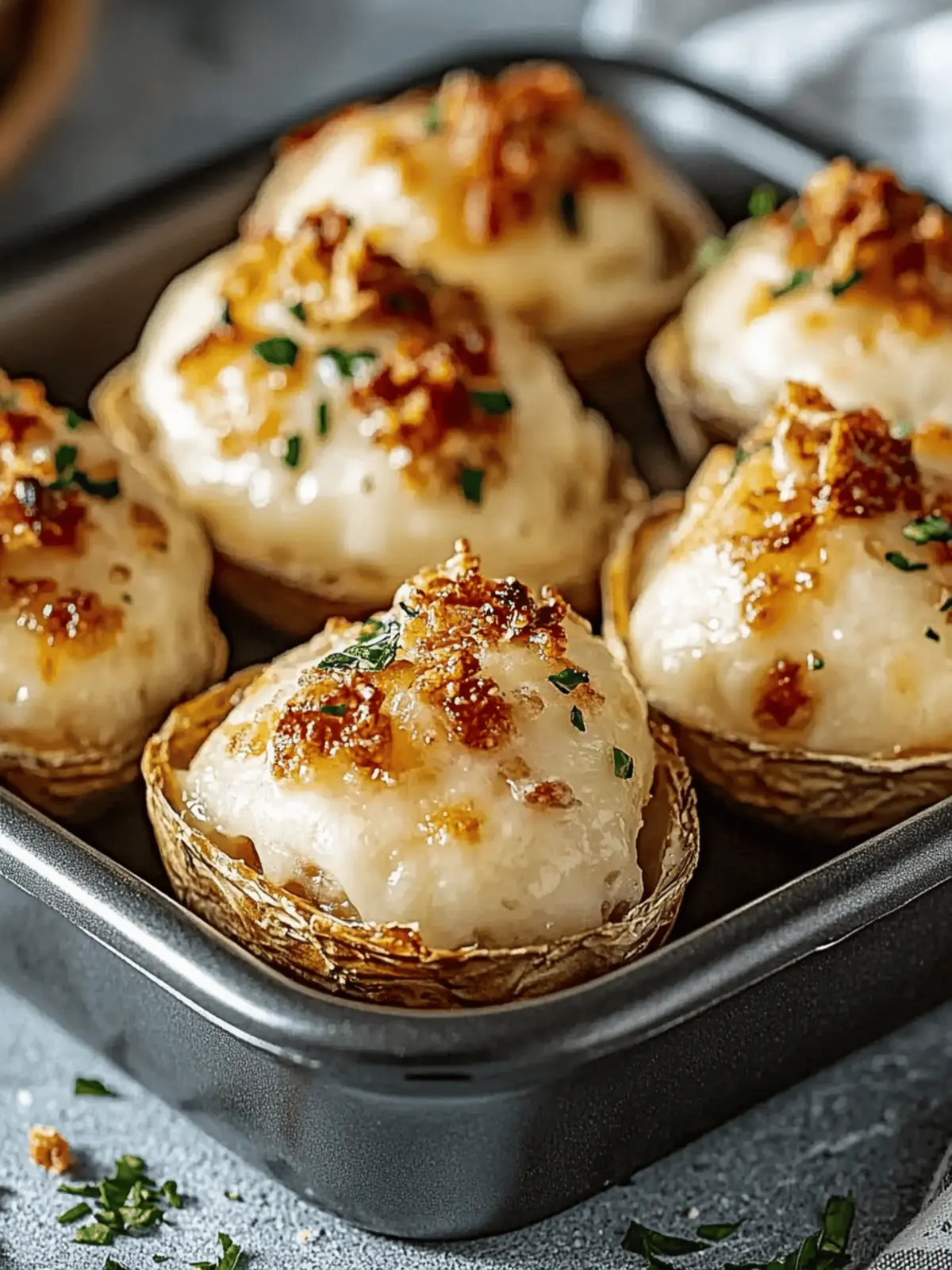 Gefüllte Kartoffeln im Stil von Flammkuchen