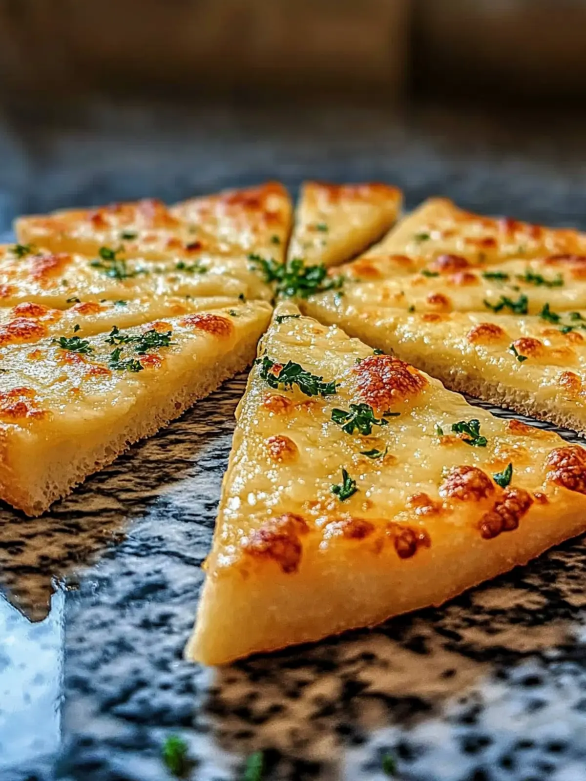 Knusprige Käsetriangel mit Knoblauch- und Kräuterfüllung