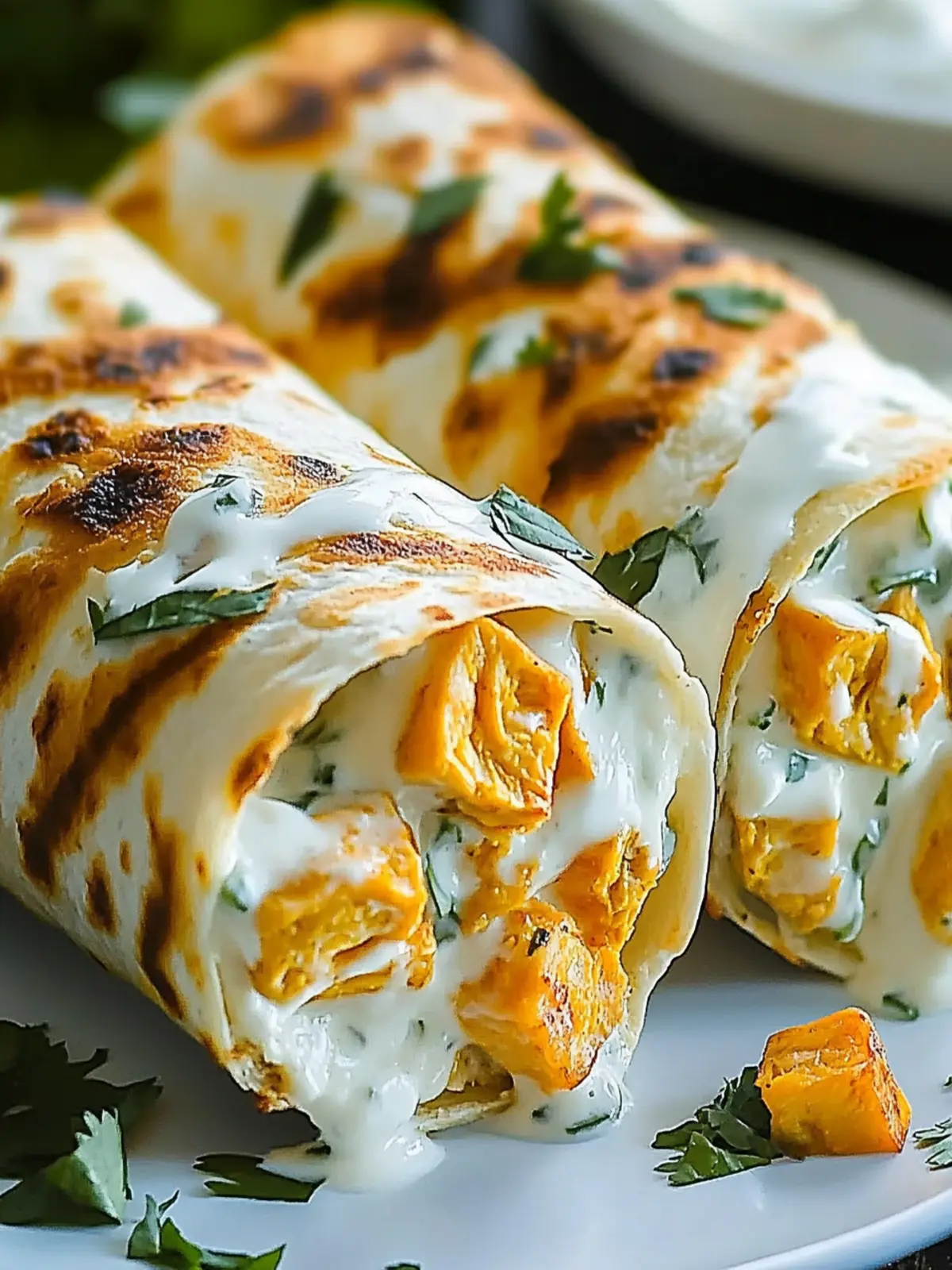 Käse Knoblauch Hühnchen Wickel