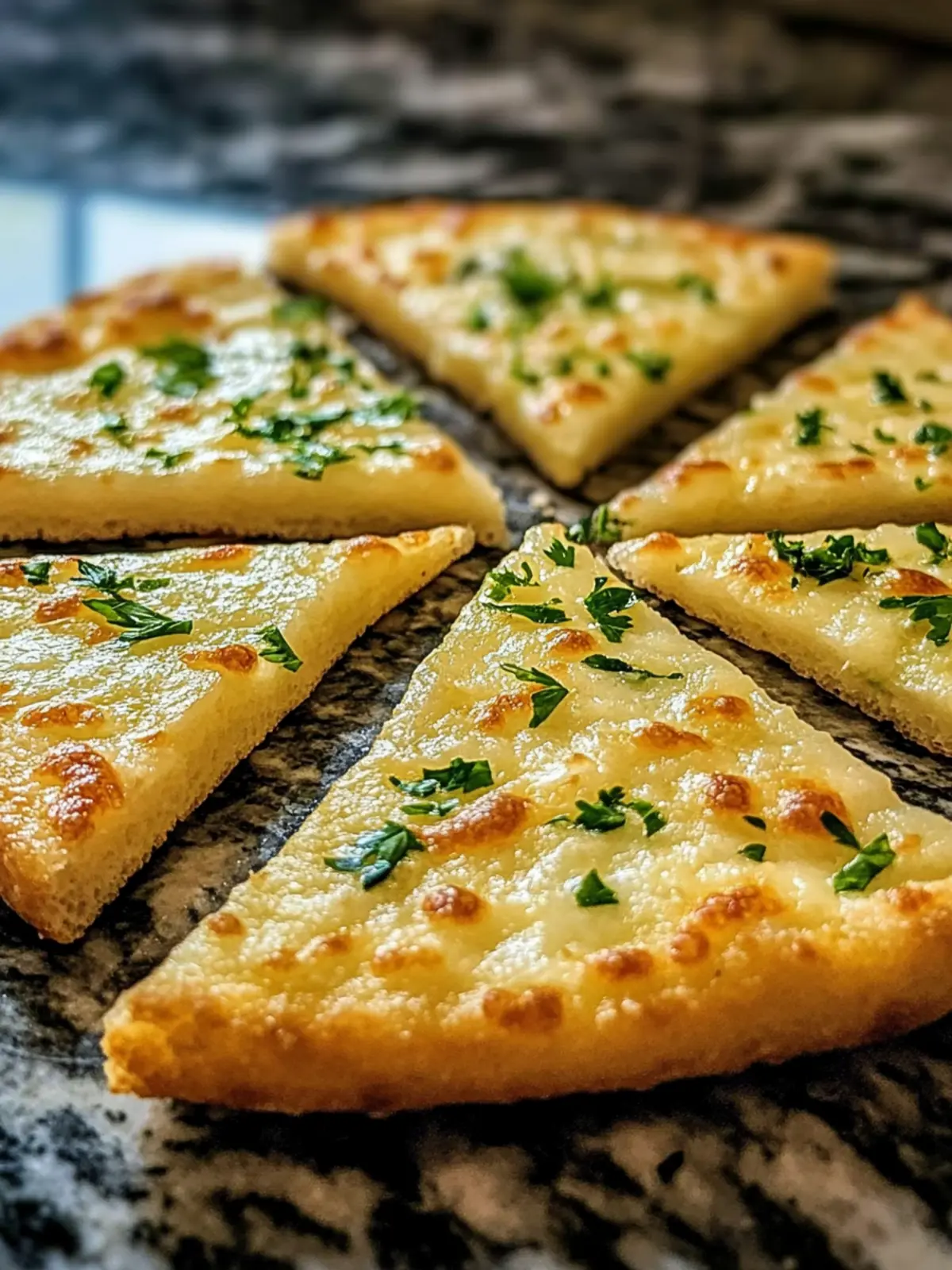 Knusprige Käsetriangel mit Knoblauch- und Kräuterfüllung