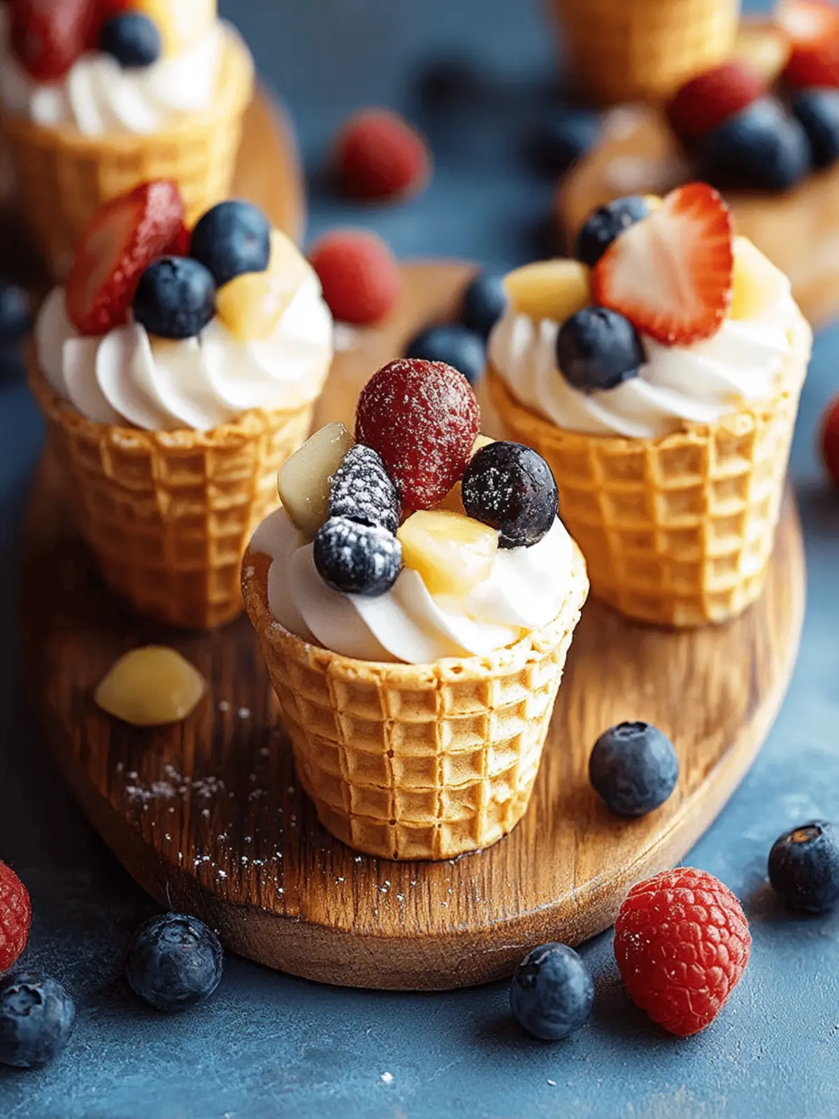 Kuchen in einem Waffelcone