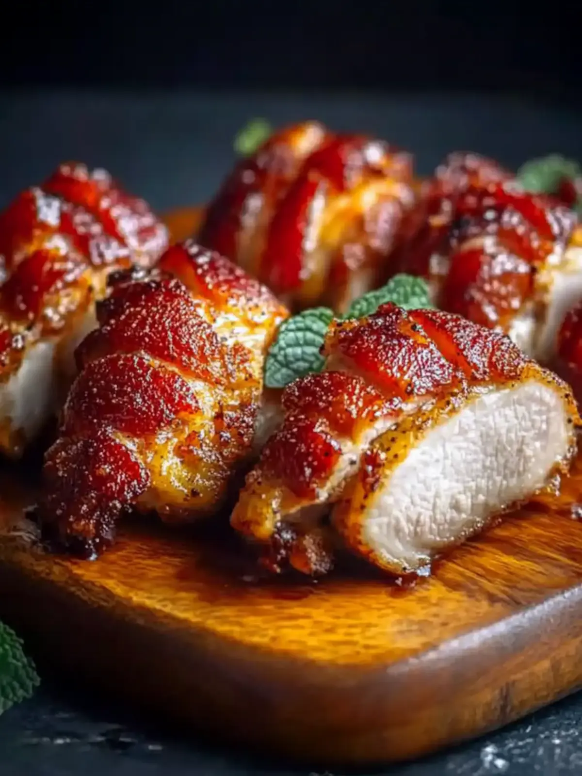 Bacon-umwickeltes Hähnchenbrustfilet