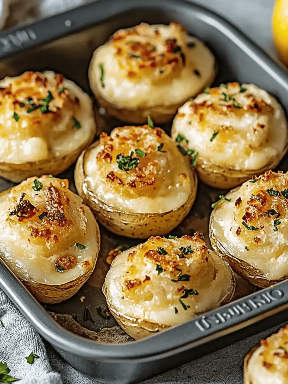 Gefüllte Kartoffeln im Stil von Flammkuchen