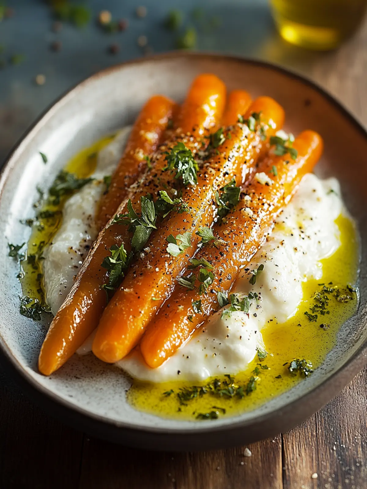 Geröstete Karotten mit geschlagenem Ricotta und scharfer Honig Rezept