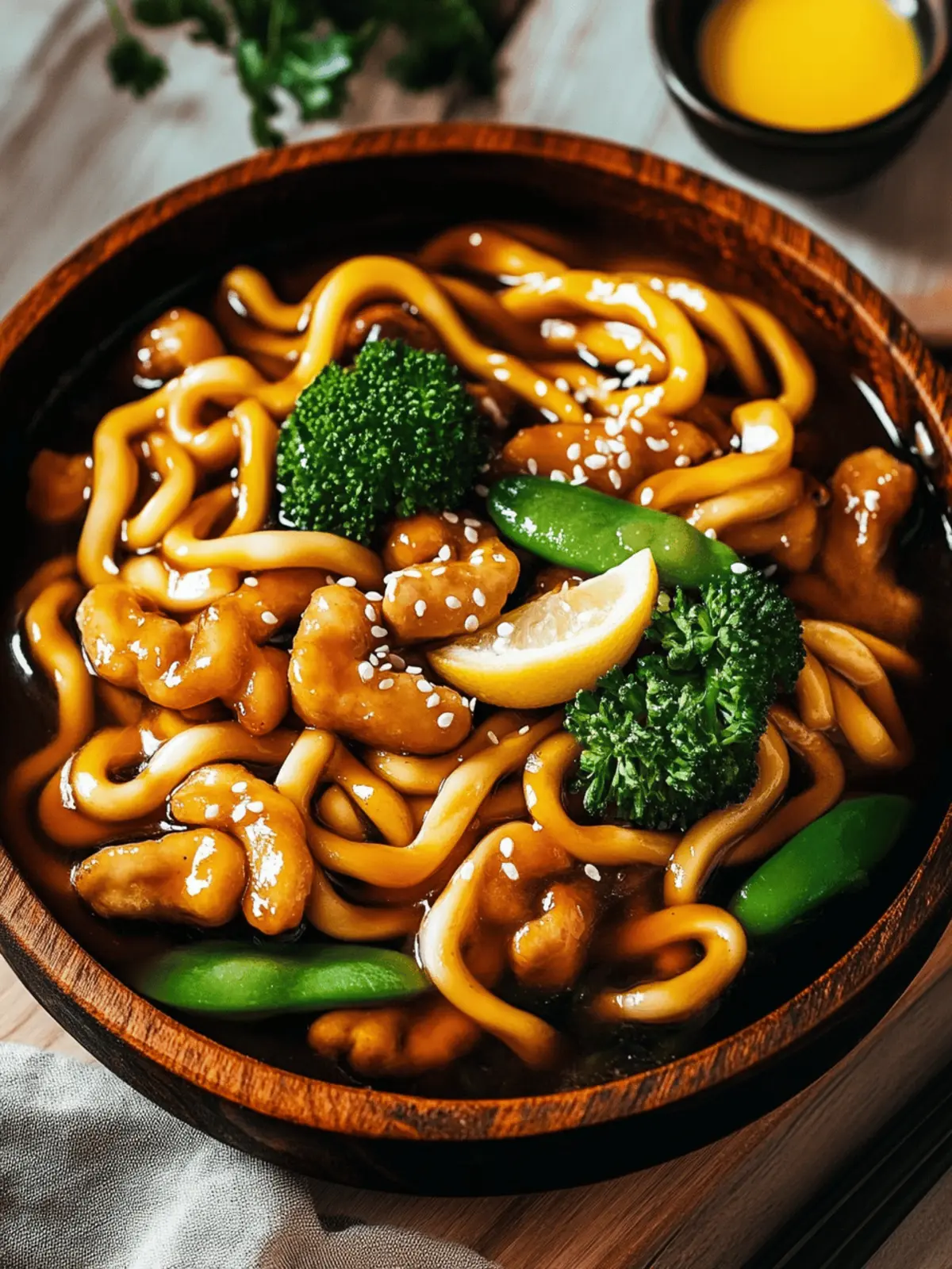 Hähnchen Teriyaki Udon-Nudeln