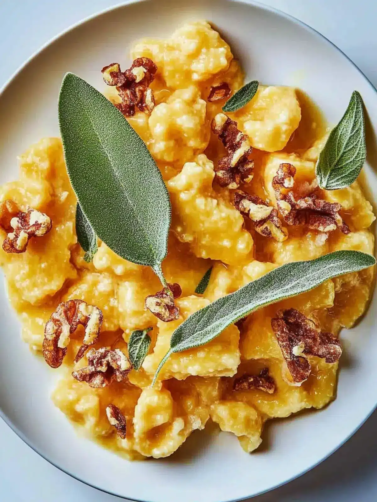 Kürbis-Spätzle mit Walnüssen und Salbei