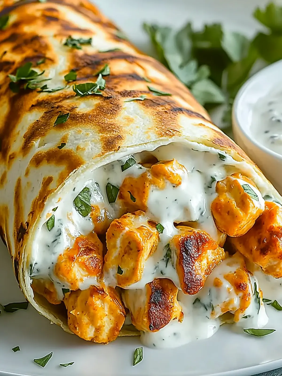 Käse Knoblauch Hühnchen Wickel