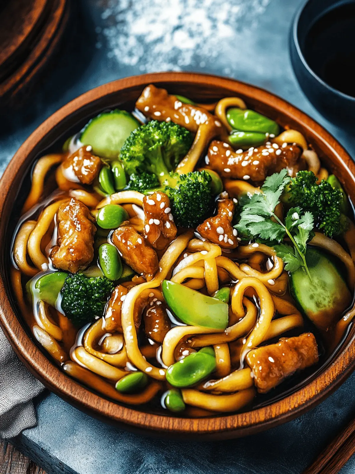 Hähnchen Teriyaki Udon-Nudeln