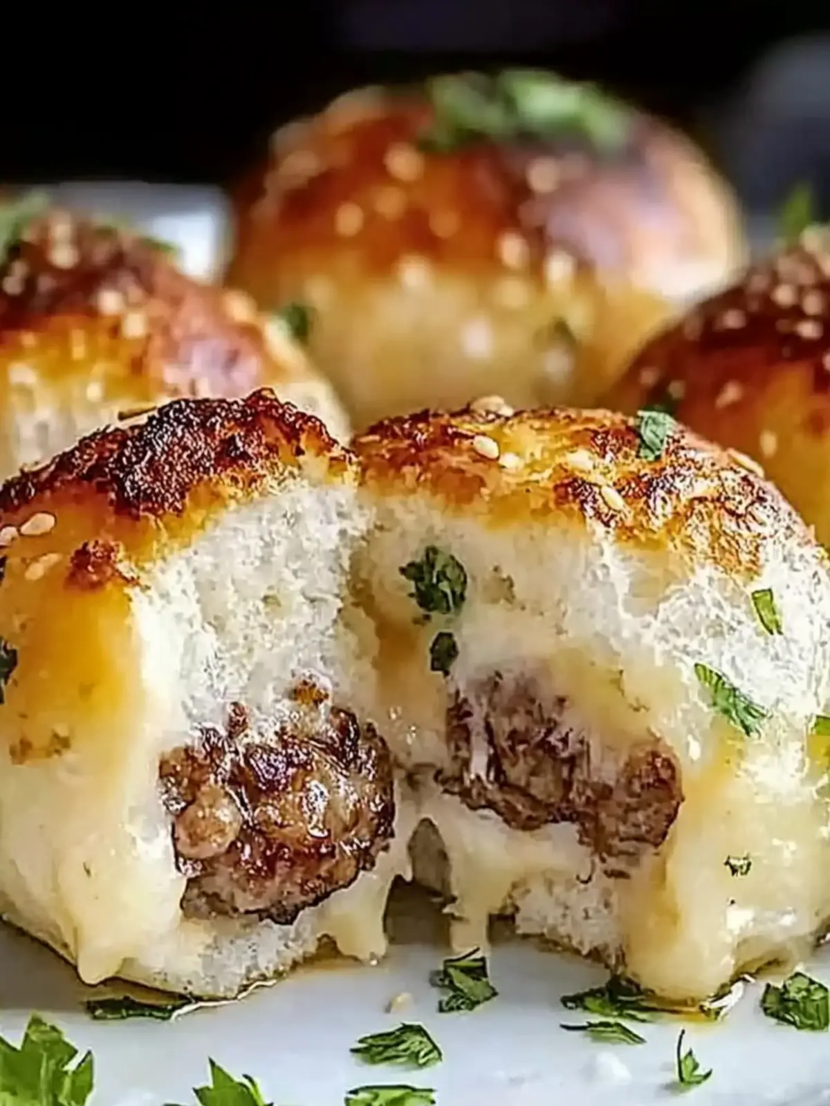 Knoblauch Parmesan Cheeseburger Bomben