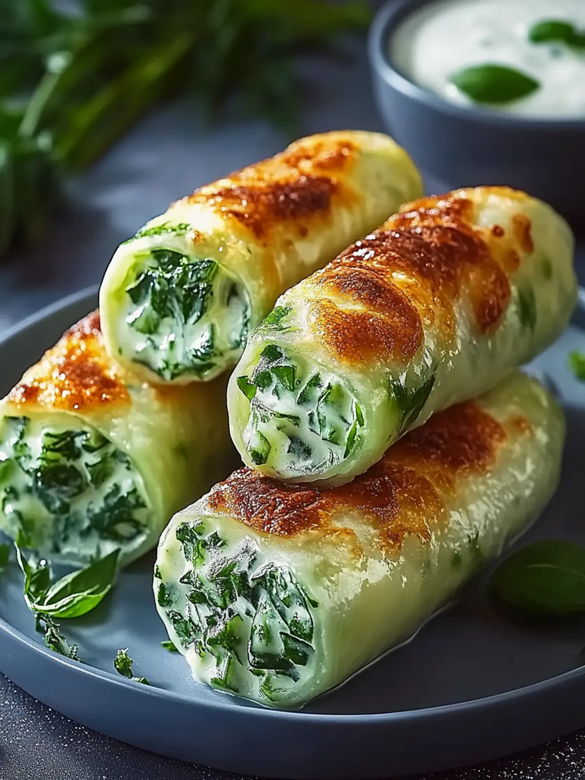 Kartoffelknödel mit Spinat-Frischkäse