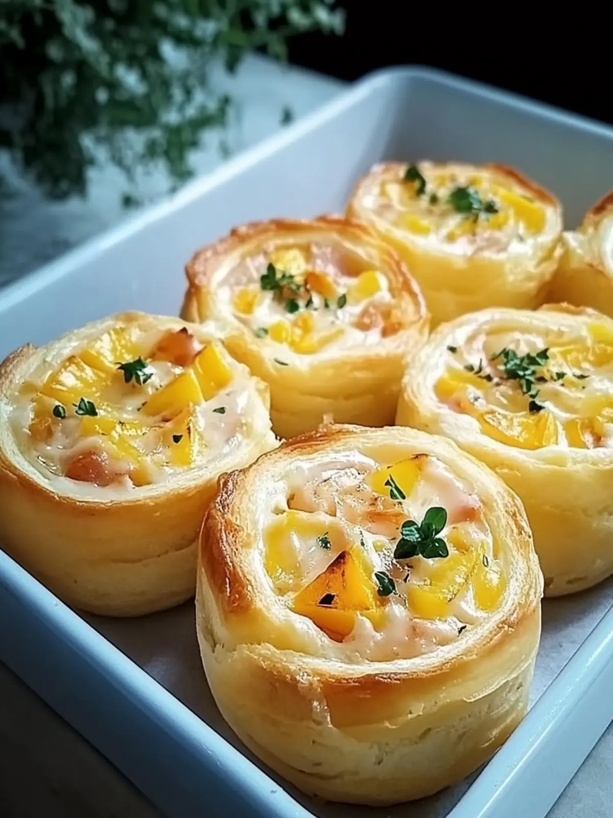 Frühstücksbrötchen mit Rühreiern, Käse und Speck