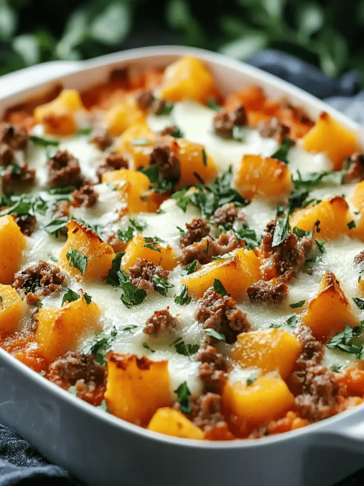 Süßkartoffel und Hackfleischauflauf mit Feta