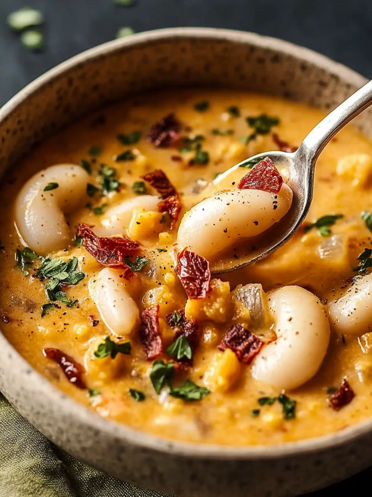 Cremige Tomaten- und Bohnensauté
