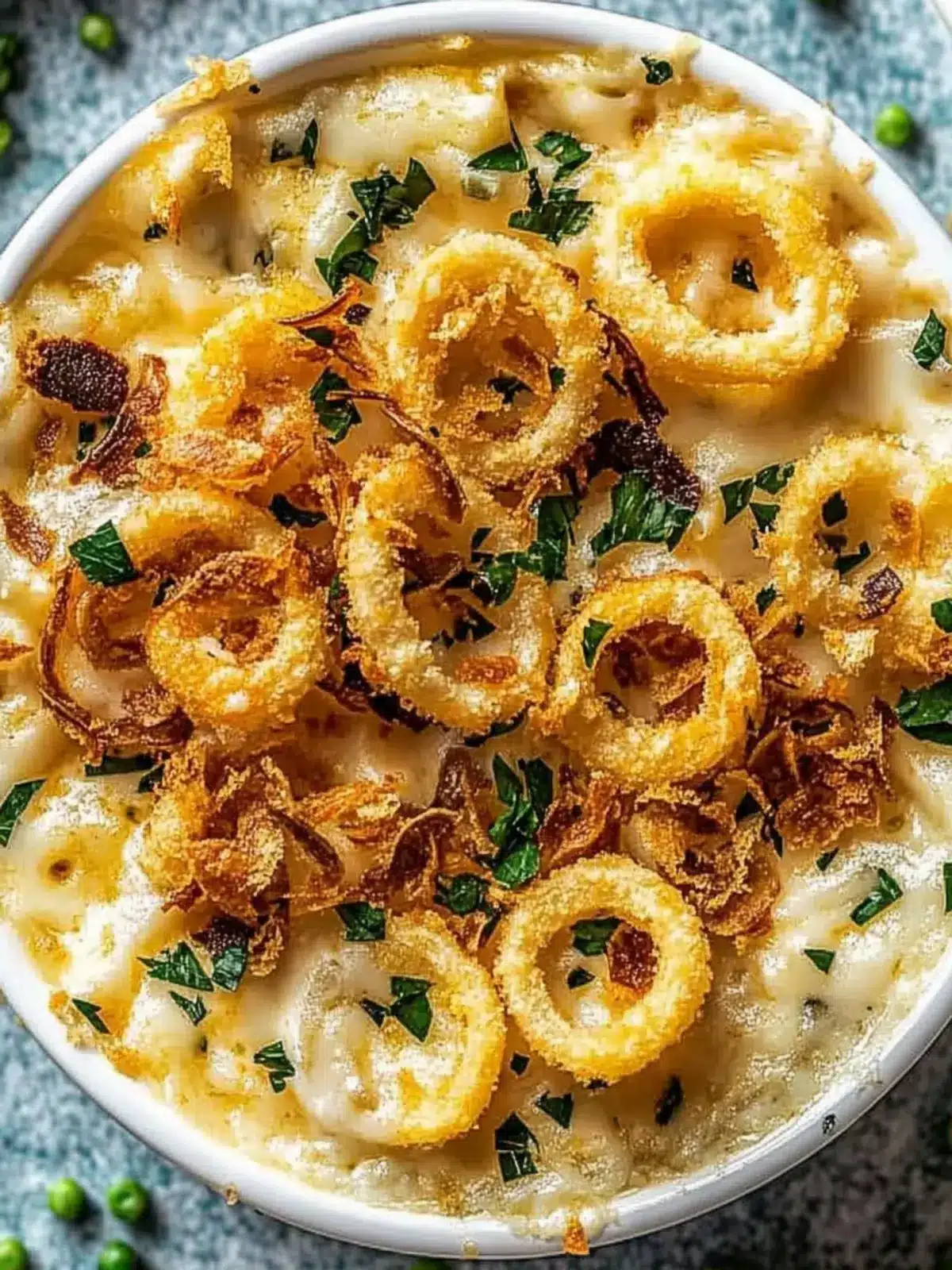 Käse-Spätzle-Gratin mit gerösteten Zwiebeln