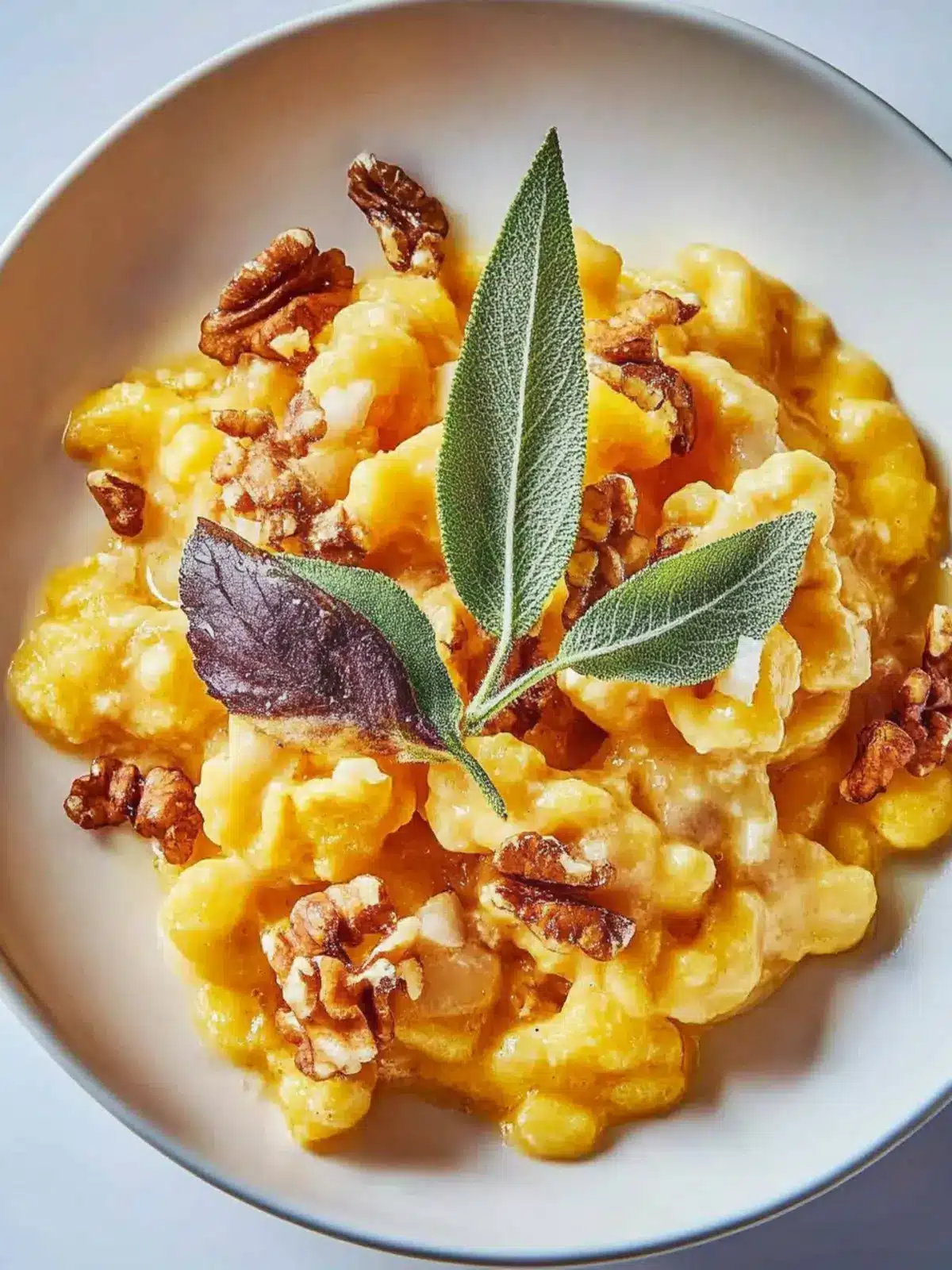 Kürbis-Spätzle mit Walnüssen und Salbei