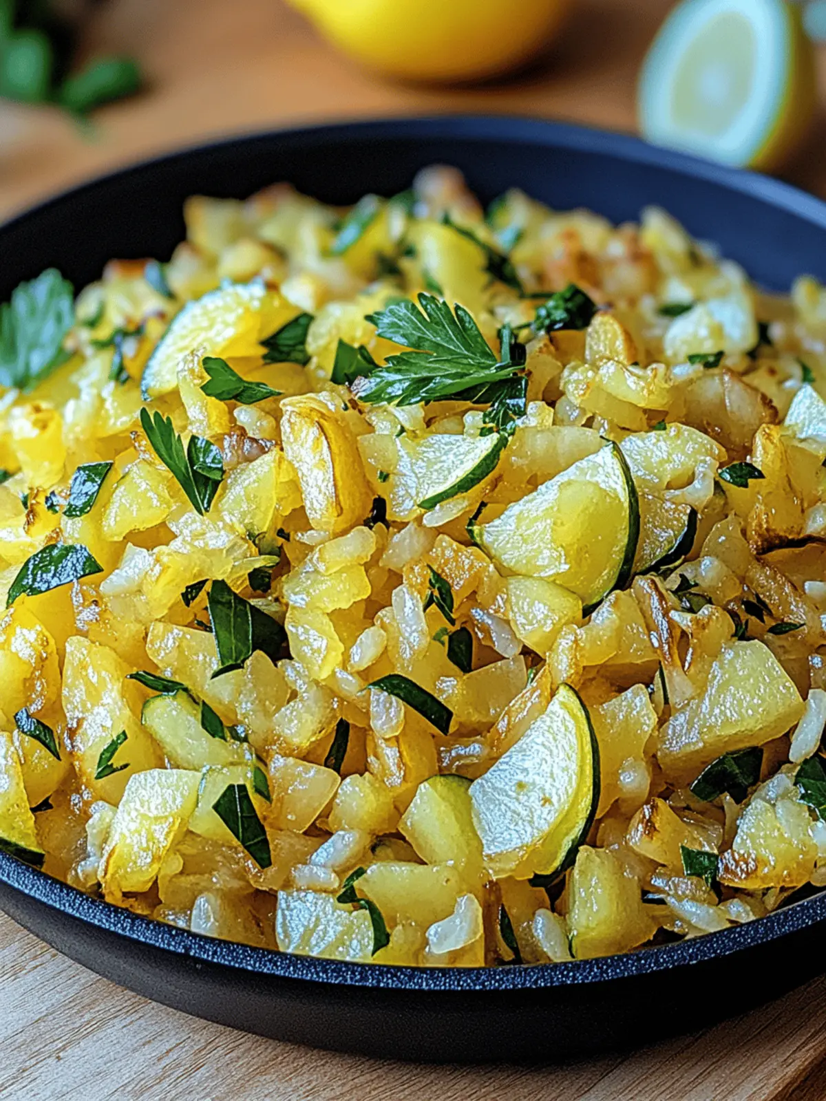 Zucchini und Reis Pfanne