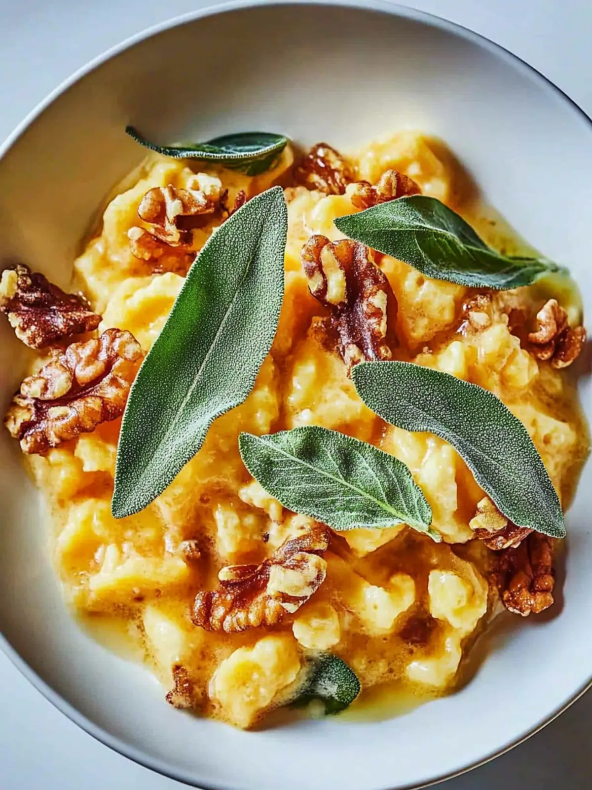 Kürbis-Spätzle mit Walnüssen und Salbei