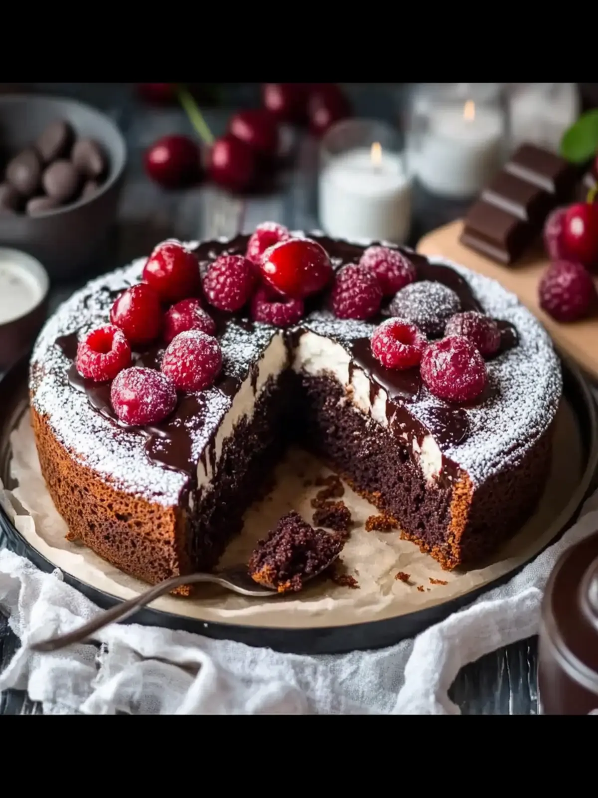Pflaumenkuchen mit Schokoladenbasis