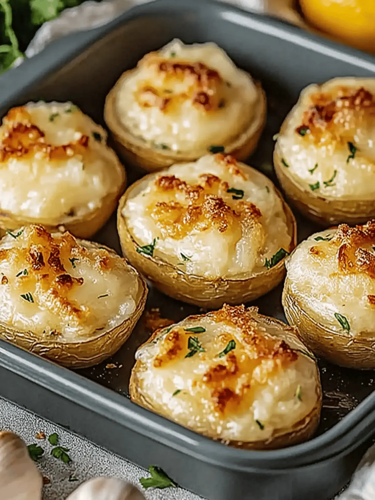 Gefüllte Kartoffeln im Stil von Flammkuchen