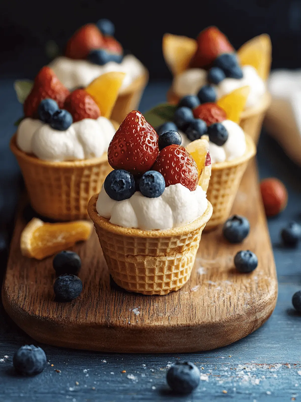 Kuchen in einem Waffelcone