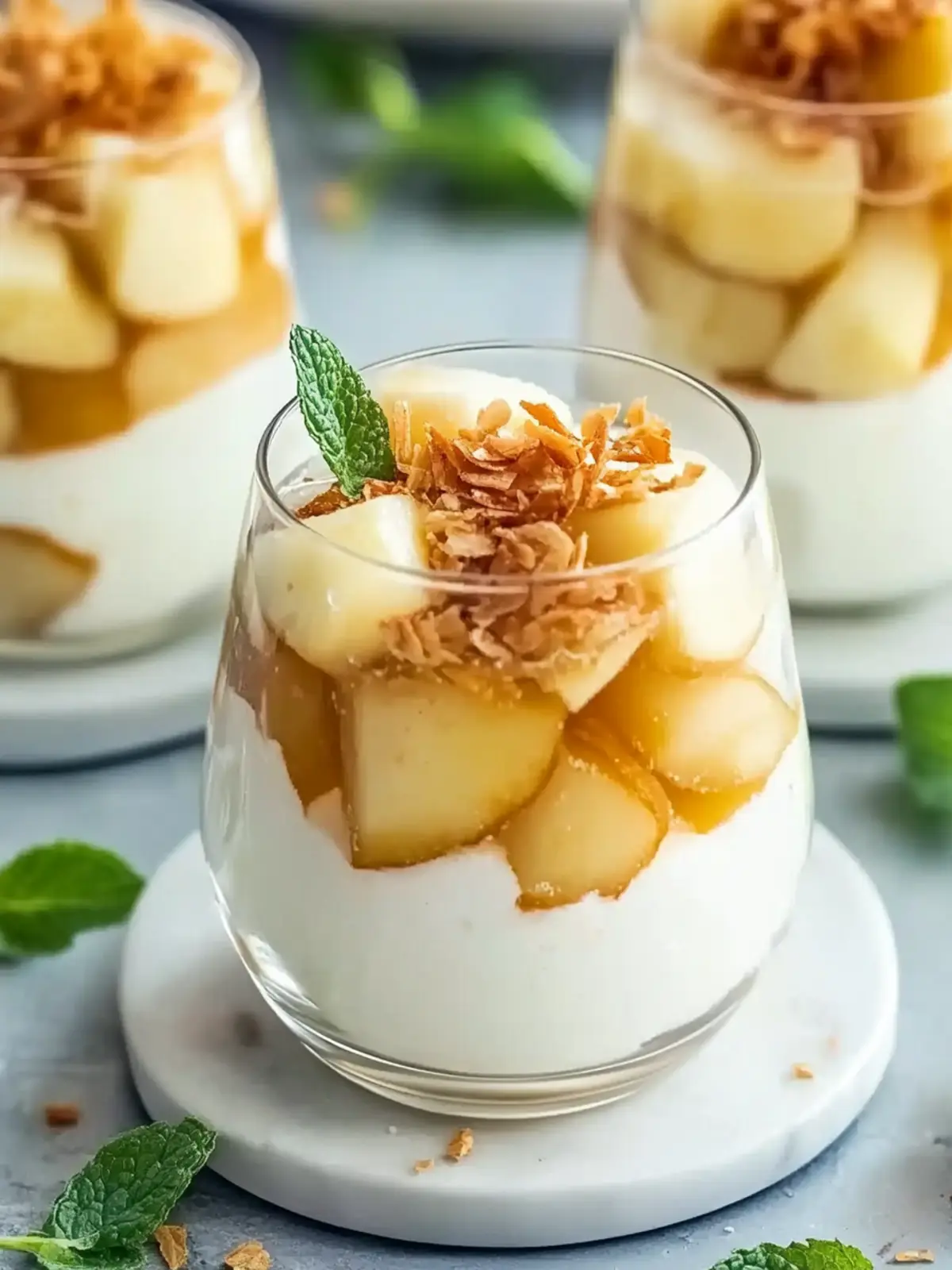 Gebackenes Apfeldessert im Glas