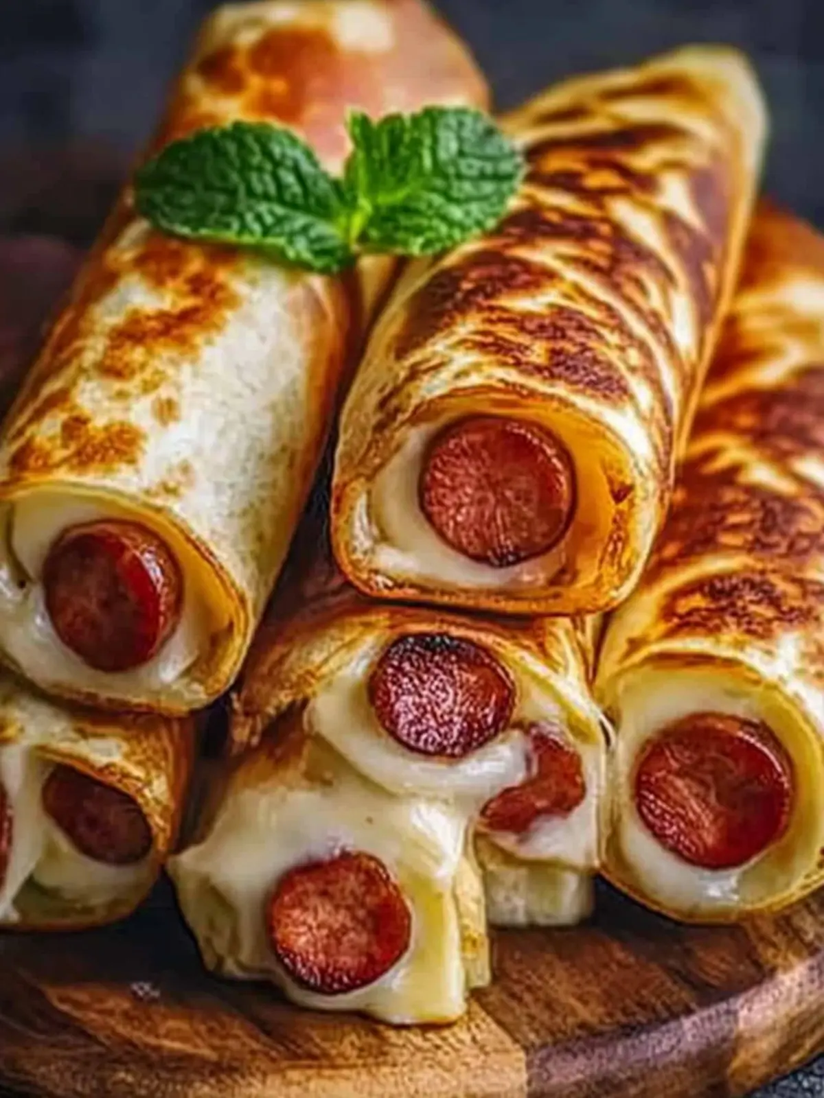 Wurst im Tortillateig gebacken