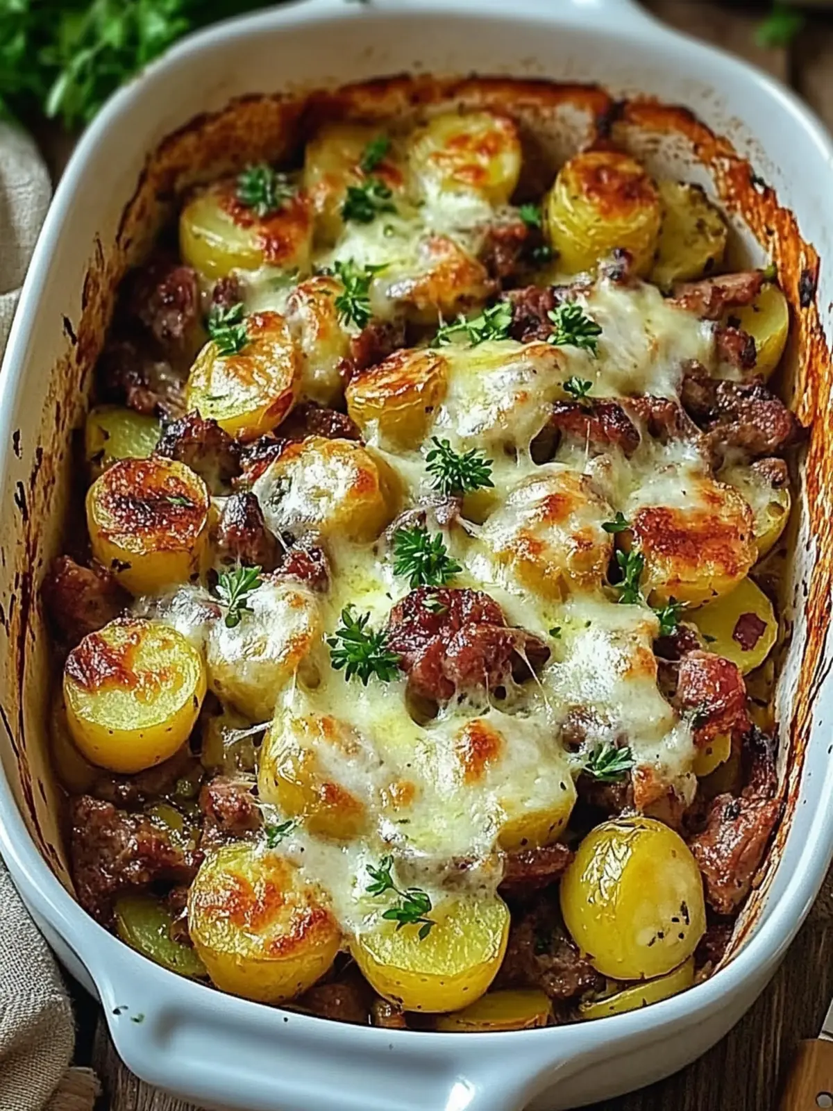 Rosenkohlauflauf mit Kartoffeln und Hackfleisch