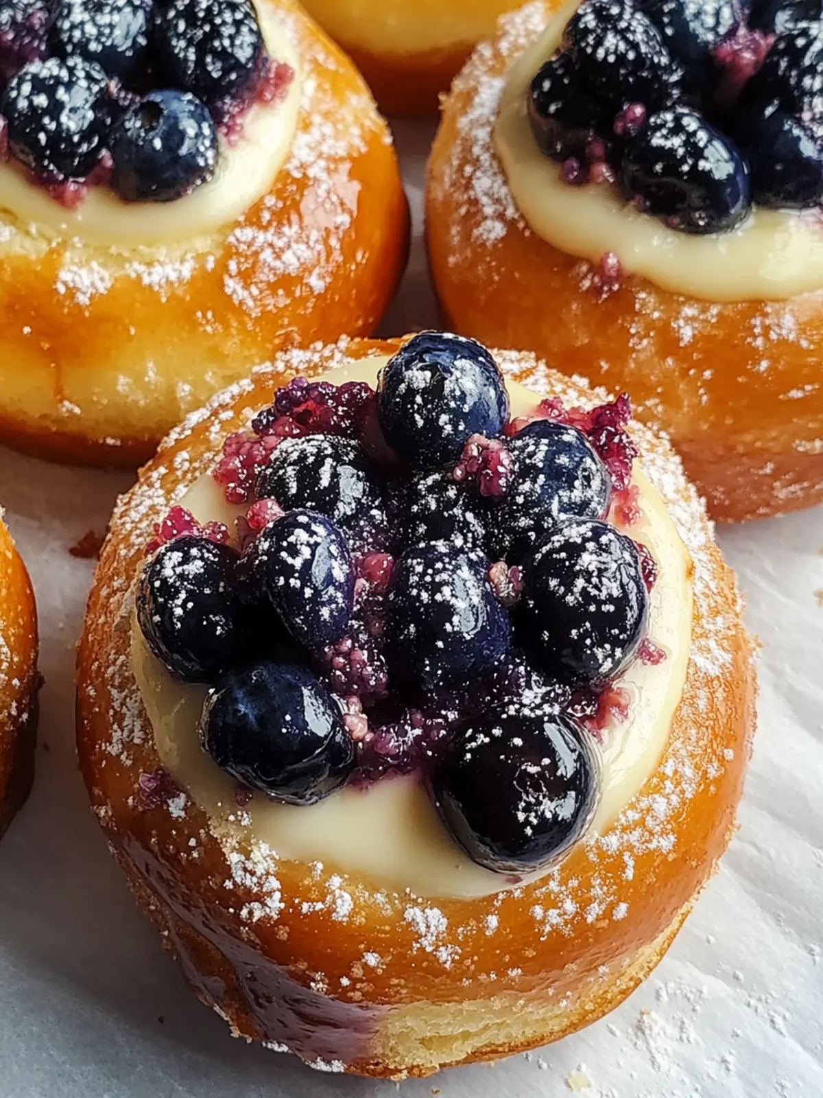 Blaubeer Käsekuchen Brioche Brötchen