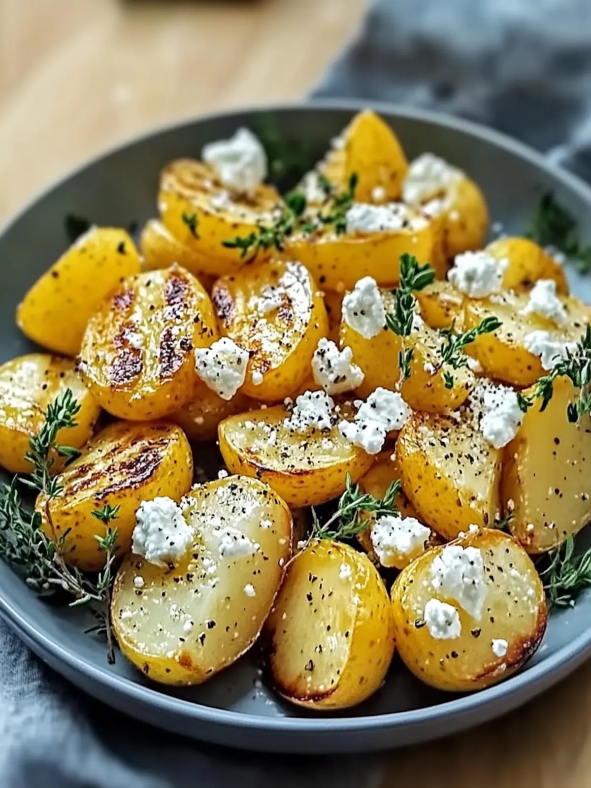 frittierte Kartoffeln mit Feta