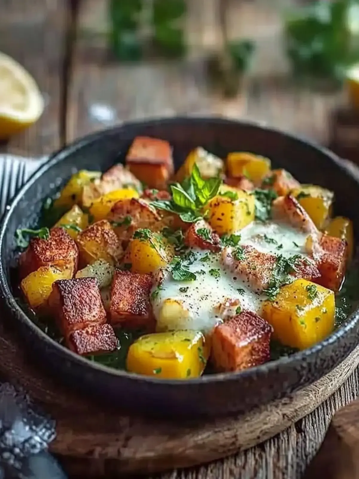 Kartoffel Leberkäse Pfann