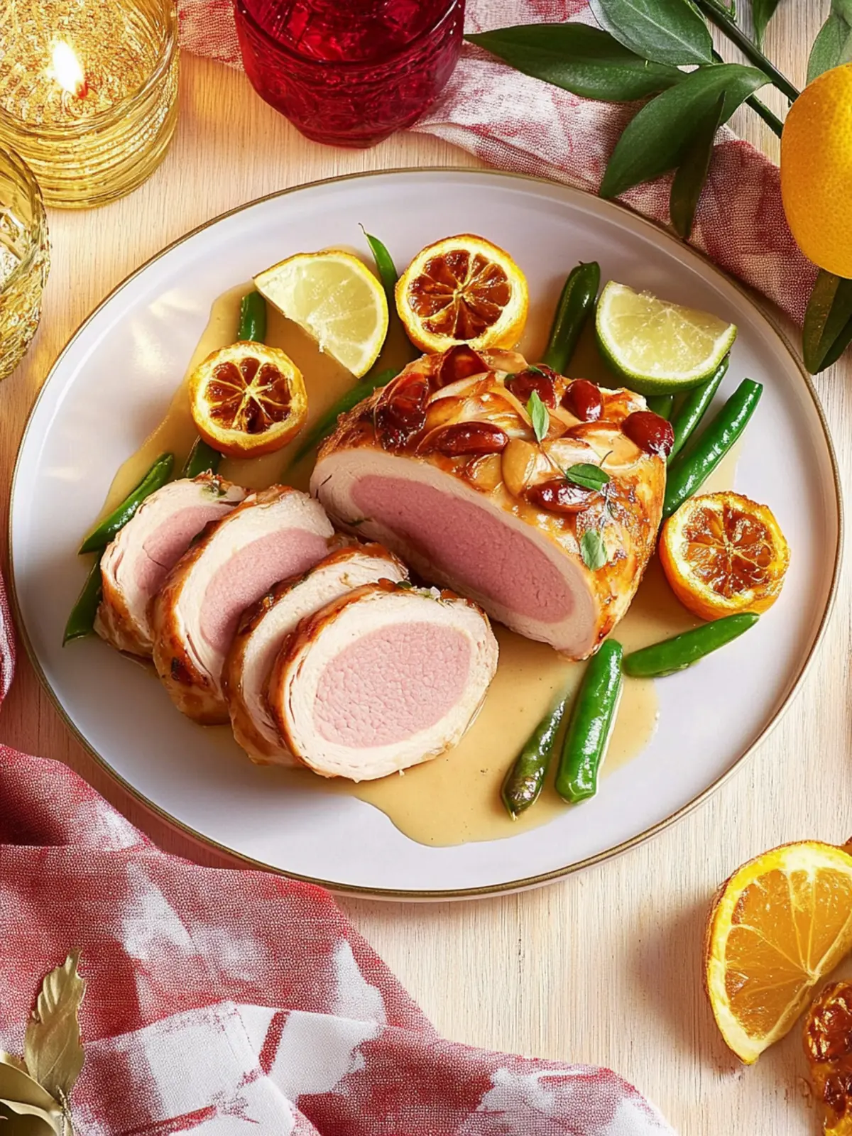 Gefülltes Schweinefilet mit Haselnuss-Gnocchi und Bohnen